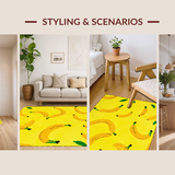 Ultra Soft Area Rug, Non Slip, Stain Resistant, Washable Area Rugs for Living Room, Bedroom, Joyful Cartoonish Fruit Theme(Yellow)