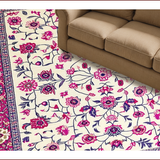 Ultra Soft Area Rug, Non Slip, Stain Resistant, Washable Area Rugs for Living Room, Bedroom, Vibrant Multicolor Rustic Motif(White)