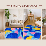 Playful Swirling Abstract Shapes(Blue)