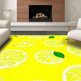 Ultra Soft Area Rug, Non Slip, Stain Resistant, Washable Area Rugs for Living Room, Bedroom, Bright Fruity Abstract Design(Yellow)