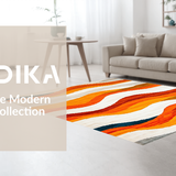 Ultra Soft Area Rug, Non Slip, Stain Resistant, Washable Area Rugs for Living Room, Bedroom, Striking Contemporary Lattice Pattern(Orange)