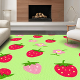 Ultra Soft Area Rug, Non Slip, Stain Resistant, Washable Area Rugs for Living Room, Bedroom, Chic Contemporary Floral Accents(Red)