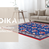 Ultra Soft Area Rug, Non Slip, Stain Resistant, Washable Area Rugs for Living Room, Bedroom, Rustic Geometric Colorful Palette(Blue)