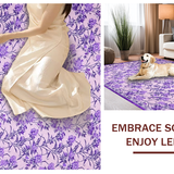 Ultra Soft Area Rug, Non Slip, Stain Resistant, Washable Area Rugs for Living Room, Bedroom, Minimalist Purple Blossom Theme(Pink)