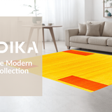 Ultra Soft Area Rug, Non Slip, Stain Resistant, Washable Area Rugs for Living Room, Bedroom, Playful Retro Dynamic Shapes(Yellow)