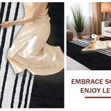 Ultra Soft Area Rug, Non Slip, Stain Resistant, Washable Area Rugs for Living Room, Bedroom, Dramatic Monochrome Zebra Print Rug With Bold Stripe Pattern for Vibrant Decor(Black)