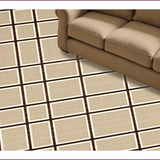 Ultra Soft Area Rug, Non Slip, Stain Resistant, Washable Area Rugs for Living Room, Bedroom, Chic Modern Checkered Aesthetic(Beige)