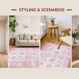 Ultra Soft Area Rug, Non Slip, Stain Resistant, Washable Area Rugs for Living Room, Bedroom, Elegant Solid Color Serenity(Pink)