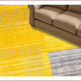 Ultra Soft Area Rug, Non Slip, Stain Resistant, Washable Area Rugs for Living Room, Bedroom, Elegant Contemporary Artful Design(Yellow)