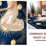 Ultra Soft Area Rug, Non Slip, Stain Resistant, Washable Area Rugs for Living Room, Bedroom, Mystical Night Sky Imagery(Blue)