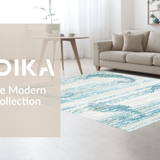 Ultra Soft Area Rug, Non Slip, Stain Resistant, Washable Area Rugs for Living Room, Bedroom, Marine Inspired Light Blue Rug with Stylized Seahorse and Fluid Coastal Patterns(Blue)