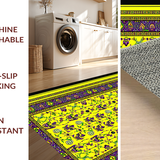 Ultra Soft Area Rug, Non Slip, Stain Resistant, Washable Area Rugs for Living Room, Bedroom, Dynamic Artistic Celebration Style(Yellow)