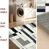 Ultra Soft Area Rug, Non Slip, Stain Resistant, Washable Area Rugs for Living Room, Bedroom, Reversible Black and White Striped Rug for Outdoor Entrance Decor(Gray)