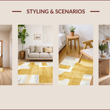 Ultra Soft Area Rug, Non Slip, Stain Resistant, Washable Area Rugs for Living Room, Bedroom, Stylish Earthy Animal Silhouette(Gold)