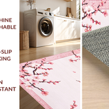 Ultra Soft Area Rug, Non Slip, Stain Resistant, Washable Area Rugs for Living Room, Bedroom, Soft Pastel Japanese Spring Design(Pink)