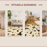 Ultra Soft Area Rug, Non Slip, Stain Resistant, Washable Area Rugs for Living Room, Bedroom, Beige Modern Insect Print Stain-Resistant Living Room Rug(Ivory)