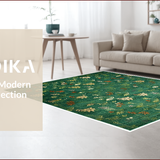 Ultra Soft Area Rug, Non Slip, Stain Resistant, Washable Area Rugs for Living Room, Bedroom, Chic Shaggy Bedroom Nature-Inspired Plush Carpet(Green)
