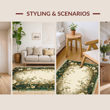 Ultra Soft Area Rug, Non Slip, Stain Resistant, Washable Area Rugs for Living Room, Bedroom, Sophisticated Nature-Inspired Geometric Style(White)