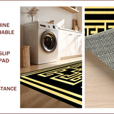Ultra Soft Area Rug, Non Slip, Stain Resistant, Washable Area Rugs for Living Room, Bedroom, Sophisticated Black Diamond Design(Black)