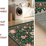 Ultra Soft Area Rug, Non Slip, Stain Resistant, Washable Area Rugs for Living Room, Bedroom, Chic Soft Low Pile Design(Green)