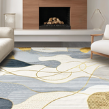 Ultra Soft Area Rug, Non Slip, Stain Resistant, Washable Area Rugs for Living Room, Bedroom, Serene Minimalist Tiled Artwork(Gray)