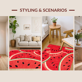 Fresh Greenery Accented Tapestry(Red)