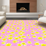 Ultra Soft Area Rug, Non Slip, Stain Resistant, Washable Area Rugs for Living Room, Bedroom, Bright Floral Patterned Elegance(Pink)
