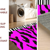 Ultra Soft Area Rug, Non Slip, Stain Resistant, Washable Area Rugs for Living Room, Bedroom, Striking Contrast Animal Patterns(Pink)