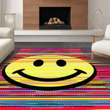 Ultra Soft Area Rug, Non Slip, Stain Resistant, Washable Area Rugs for Living Room, Bedroom, Groovy Contemporary Linear Design(Yellow)