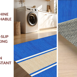 Ultra Soft Area Rug, Non Slip, Stain Resistant, Washable Area Rugs for Living Room, Bedroom, Serene Blue Tan Color Fusion(Blue)