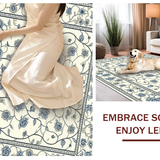 Ultra Soft Area Rug, Non Slip, Stain Resistant, Washable Area Rugs for Living Room, Bedroom, Charming Twirling Vines Theme(Beige)