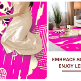 Ultra Soft Area Rug, Non Slip, Stain Resistant, Washable Area Rugs for Living Room, Bedroom, Whimsical Cartoon Animal Aesthetic(Pink)
