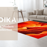 Bold Geometric Lava Waves(Red)