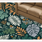 Ultra Soft Area Rug, Non Slip, Stain Resistant, Washable Area Rugs for Living Room, Bedroom, Jungle Print Nursery(Green) - ODIKA