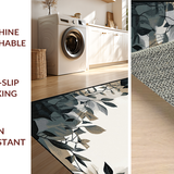 Ultra Soft Area Rug, Non Slip, Stain Resistant, Washable Area Rugs for Living Room, Bedroom, Minimalist Elegant Leaf Arrangement(Gray)