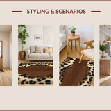 Ultra Soft Area Rug, Non Slip, Stain Resistant, Washable Area Rugs for Living Room, Bedroom, Faux Animal Skin Bedroom Carpet for Modern Interiors(Brown)