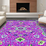 Ultra Soft Area Rug, Non Slip, Stain Resistant, Washable Area Rugs for Living Room, Bedroom, Serene Abstract Botanical Design(Purple)