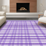 Ultra Soft Area Rug, Non Slip, Stain Resistant, Washable Area Rugs for Living Room, Bedroom, Pastel Checkerboard Aesthetic(Purple)