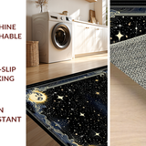 Ultra Soft Area Rug, Non Slip, Stain Resistant, Washable Area Rugs for Living Room, Bedroom, Haunting Star-Dusted Minimalism(Black)