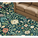 Ultra Soft Area Rug, Non Slip, Stain Resistant, Washable Area Rugs for Living Room, Bedroom, Nature-Inspired Boho Floral Elegance(Blue)
