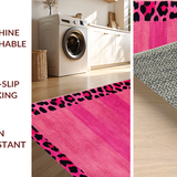 Ultra Soft Area Rug, Non Slip, Stain Resistant, Washable Area Rugs for Living Room, Bedroom, Lively Pink Animal Kingdom Vibe(Pink)