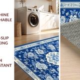 Transitional Blue Floral Elegance(Blue)