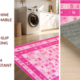 Ultra Soft Area Rug, Non Slip, Stain Resistant, Washable Area Rugs for Living Room, Bedroom, Joyful Pink Alphabetic Cozy Area(Pink)
