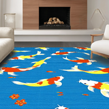 Ultra Soft Area Rug, Non Slip, Stain Resistant, Washable Area Rugs for Living Room, Bedroom, Vivid Marine Animal Aesthetic(Blue)
