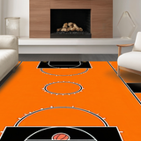Ultra Soft Area Rug, Non Slip, Stain Resistant, Washable Area Rugs for Living Room, Bedroom, Bold Black and Orange Visual(Orange)
