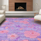 Ultra Soft Area Rug, Non Slip, Stain Resistant, Washable Area Rugs for Living Room, Bedroom, Whimsical Purple Petal Pattern(Purple)