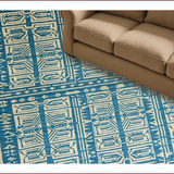 Ultra Soft Area Rug, Non Slip, Stain Resistant, Washable Area Rugs for Living Room, Bedroom, Luxurious Vintage Tiled Aesthetic(Blue)