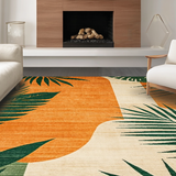 Ultra Soft Area Rug, Non Slip, Stain Resistant, Washable Area Rugs for Living Room, Bedroom, Dynamic Abstract Nature Theme(Orange)