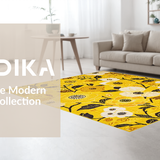 Ultra Soft Area Rug, Non Slip, Stain Resistant, Washable Area Rugs for Living Room, Bedroom, Contemporary Soft-Cornered Design(Yellow)