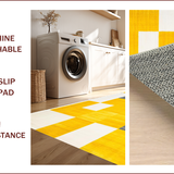 Ultra Soft Area Rug, Non Slip, Stain Resistant, Washable Area Rugs for Living Room, Bedroom, Contemporary Yellow Diamond Design(Yellow)